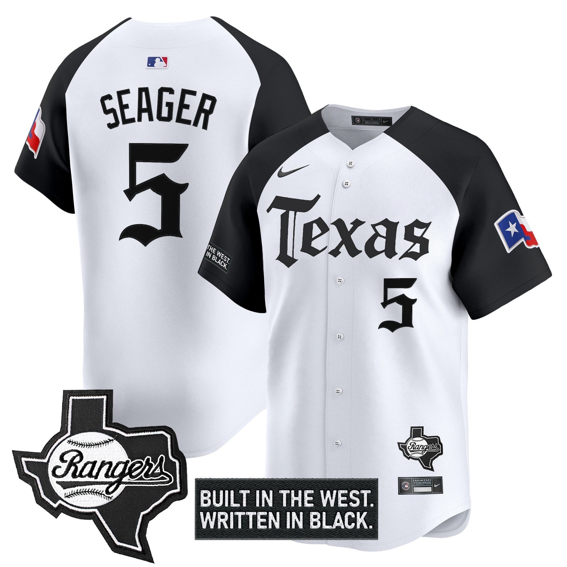 Men's Texas Rangers 'Gothic Frontier Edition' Vapor Premier Limited Jersey - All Stitched