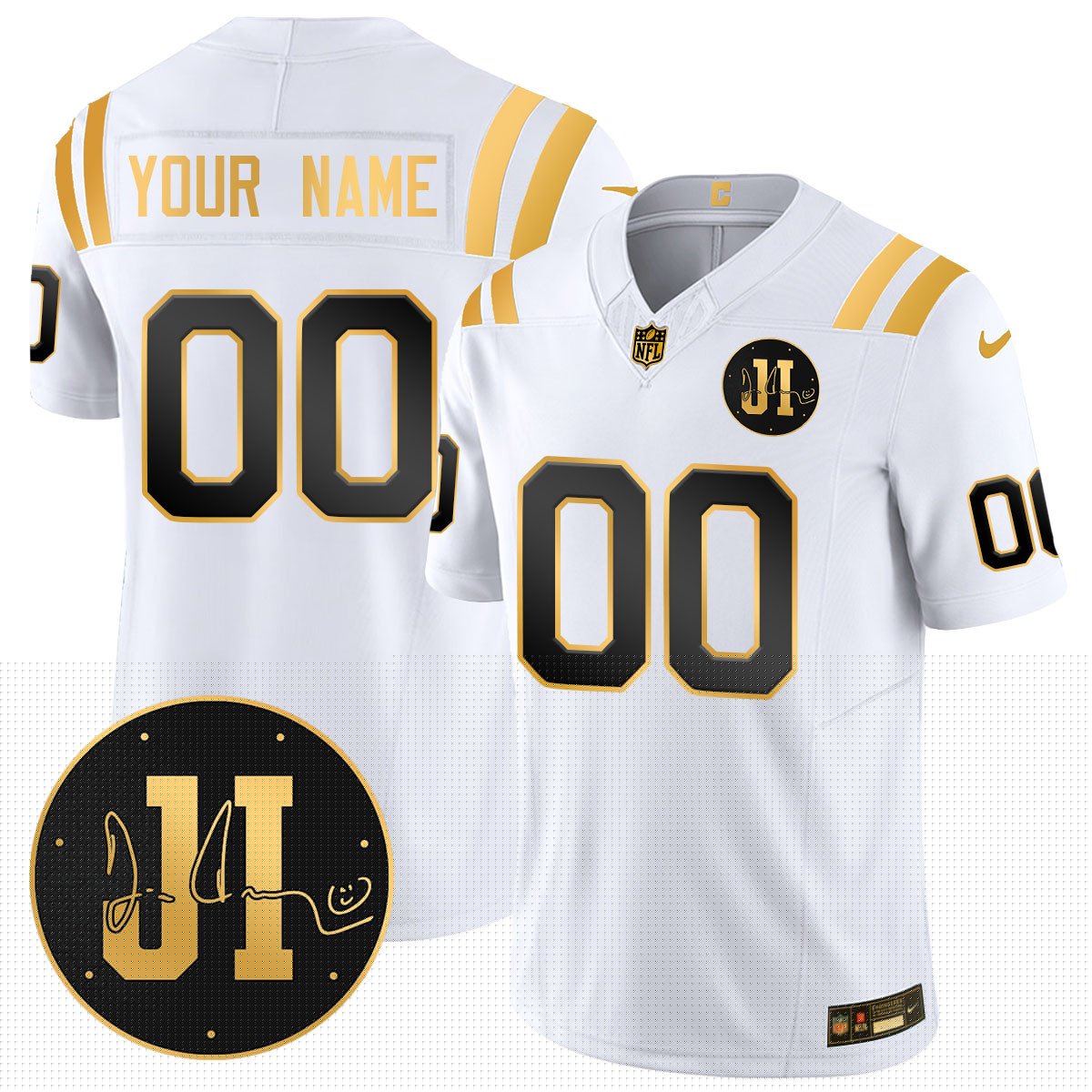 Custom Indianapolis Colts Limited 2025 Jersey - Memorial Patch for Jim Irsay - All Stitched