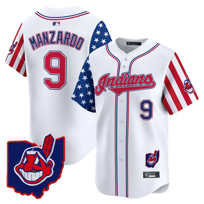 Men's Cleveland Indians 2025 Independence Day Vapor Premier Limited Jersey - All Stitched