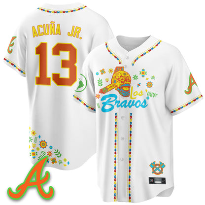 Men's Atlanta Braves 2025 "Los Bravos" Jersey V2 - All Stitched