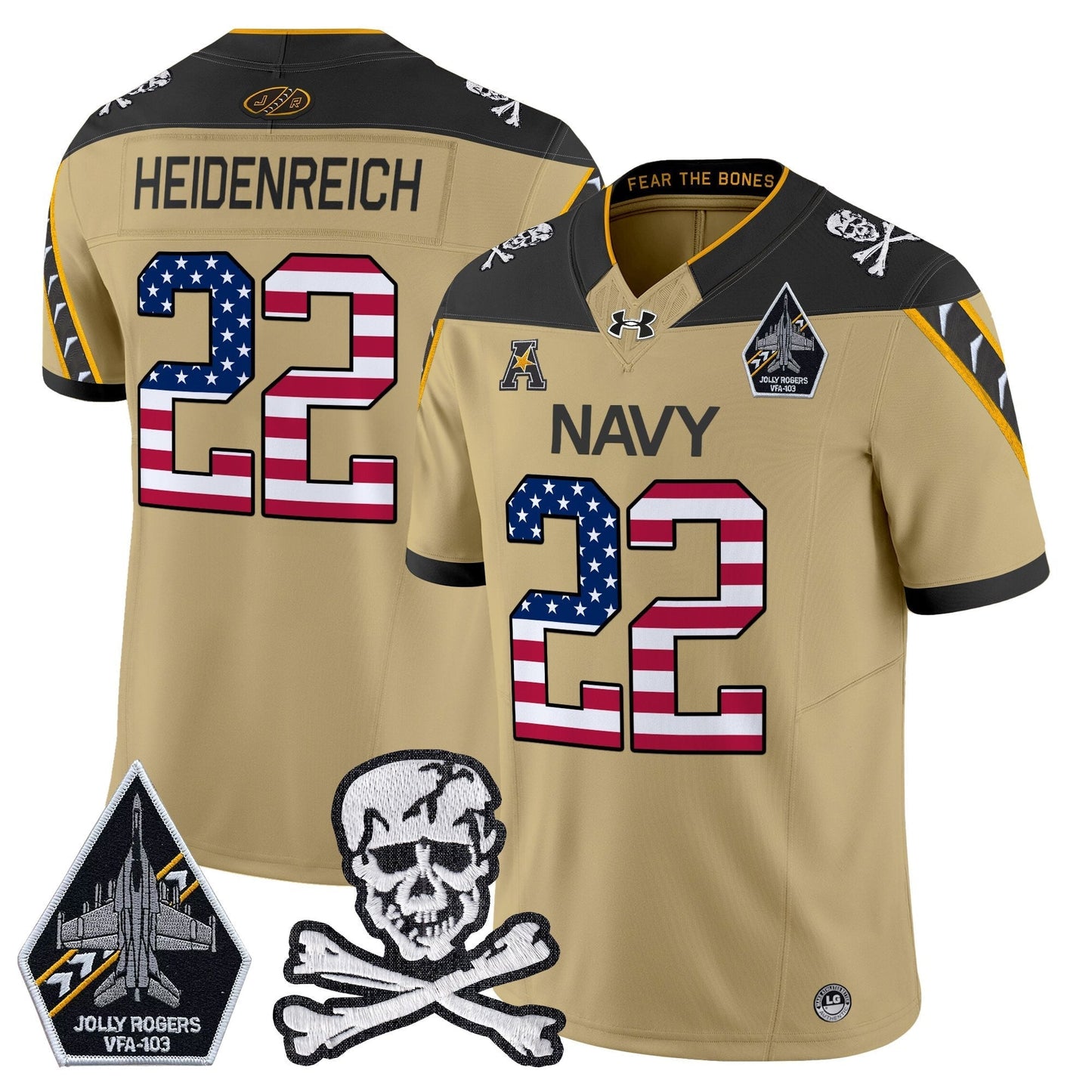 Men's Navy Midshipmen 2025 Independence Day Vapor Limited Jersey V2 - All Stitched