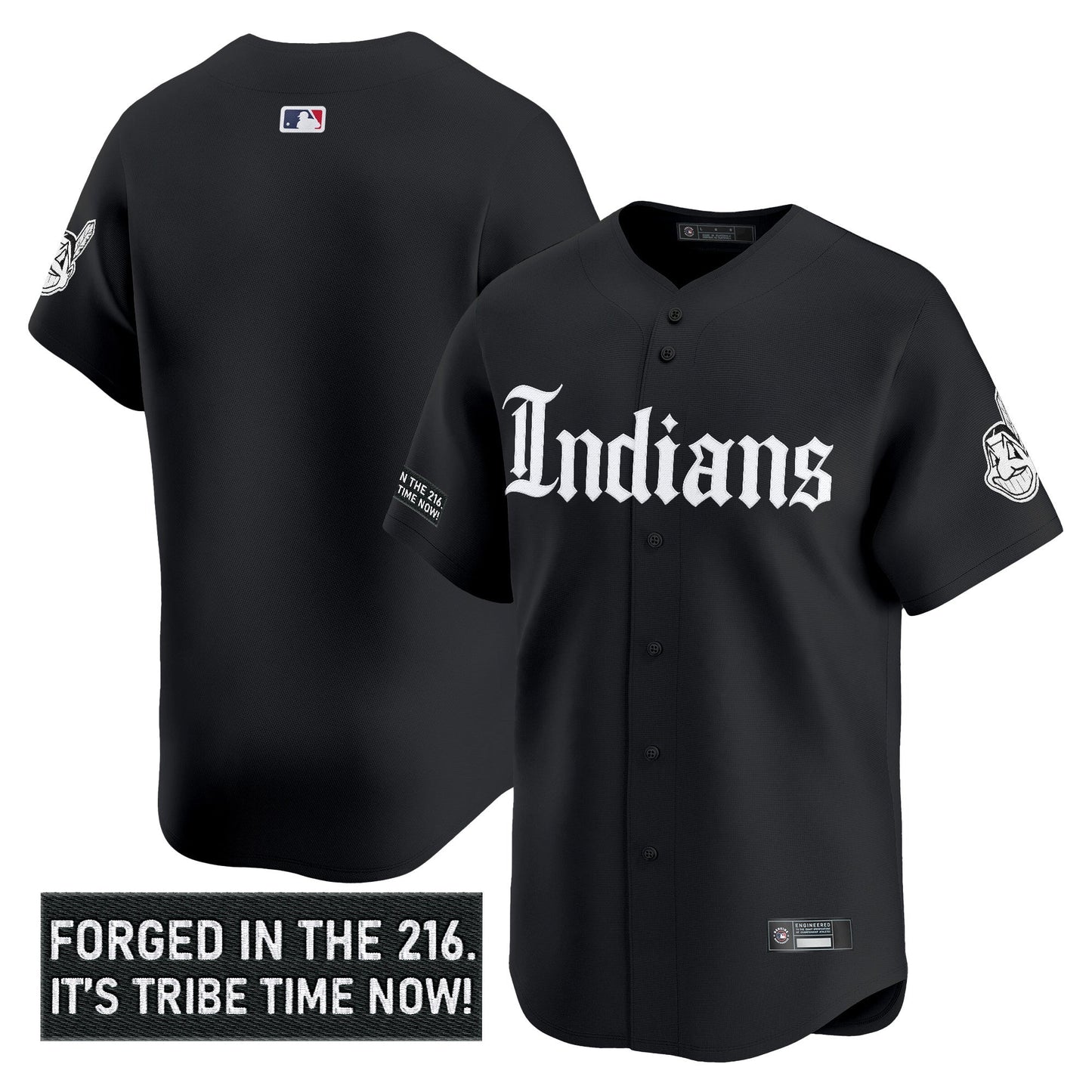 Men's Cleveland Indians 'Gothic Iron Edition' Vapor Premier Limited Jersey V2 - All Stitched