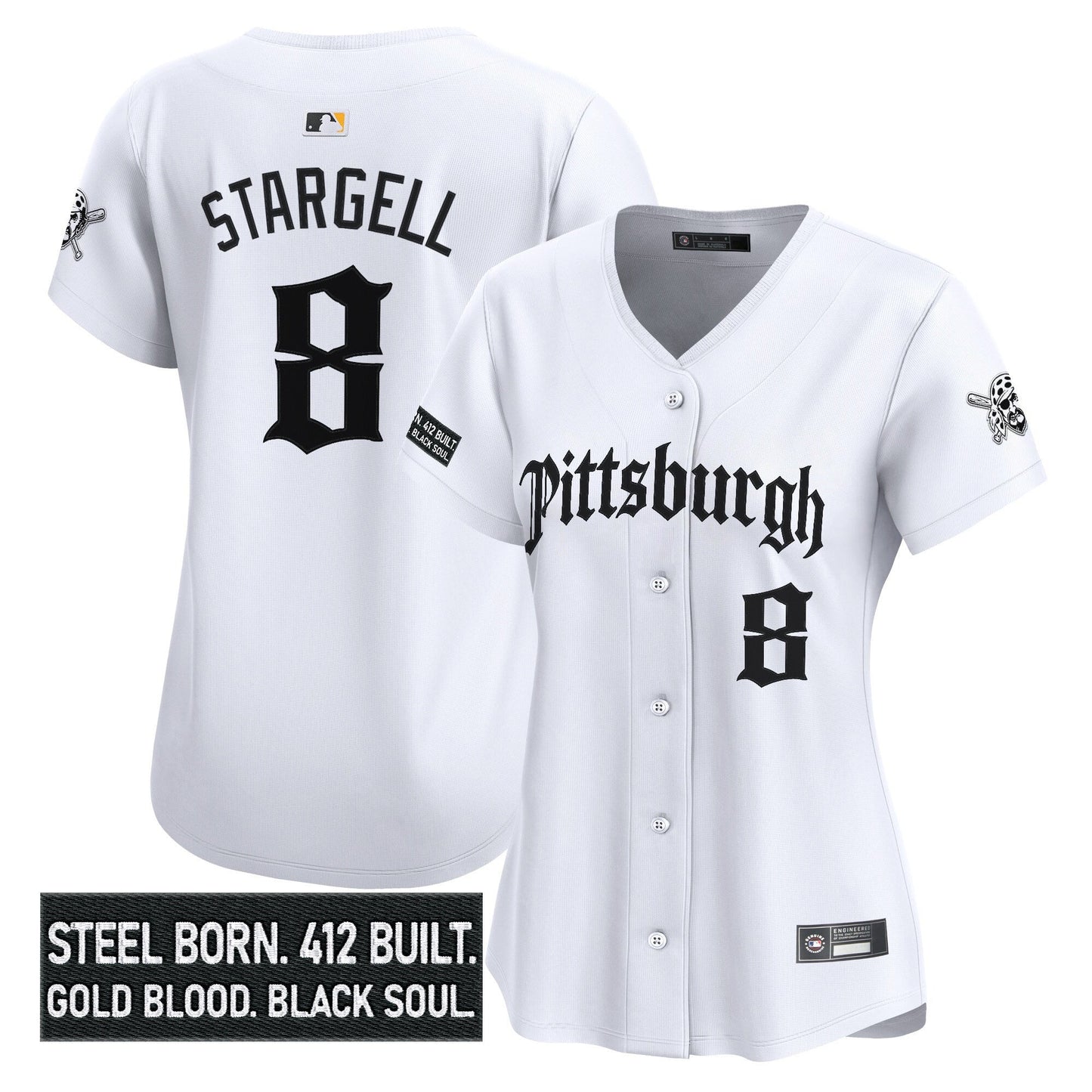 Women's Pittsburgh Pirates 'Gothic Steel City Edition' Vapor Premier Limited Jersey - All Stitched