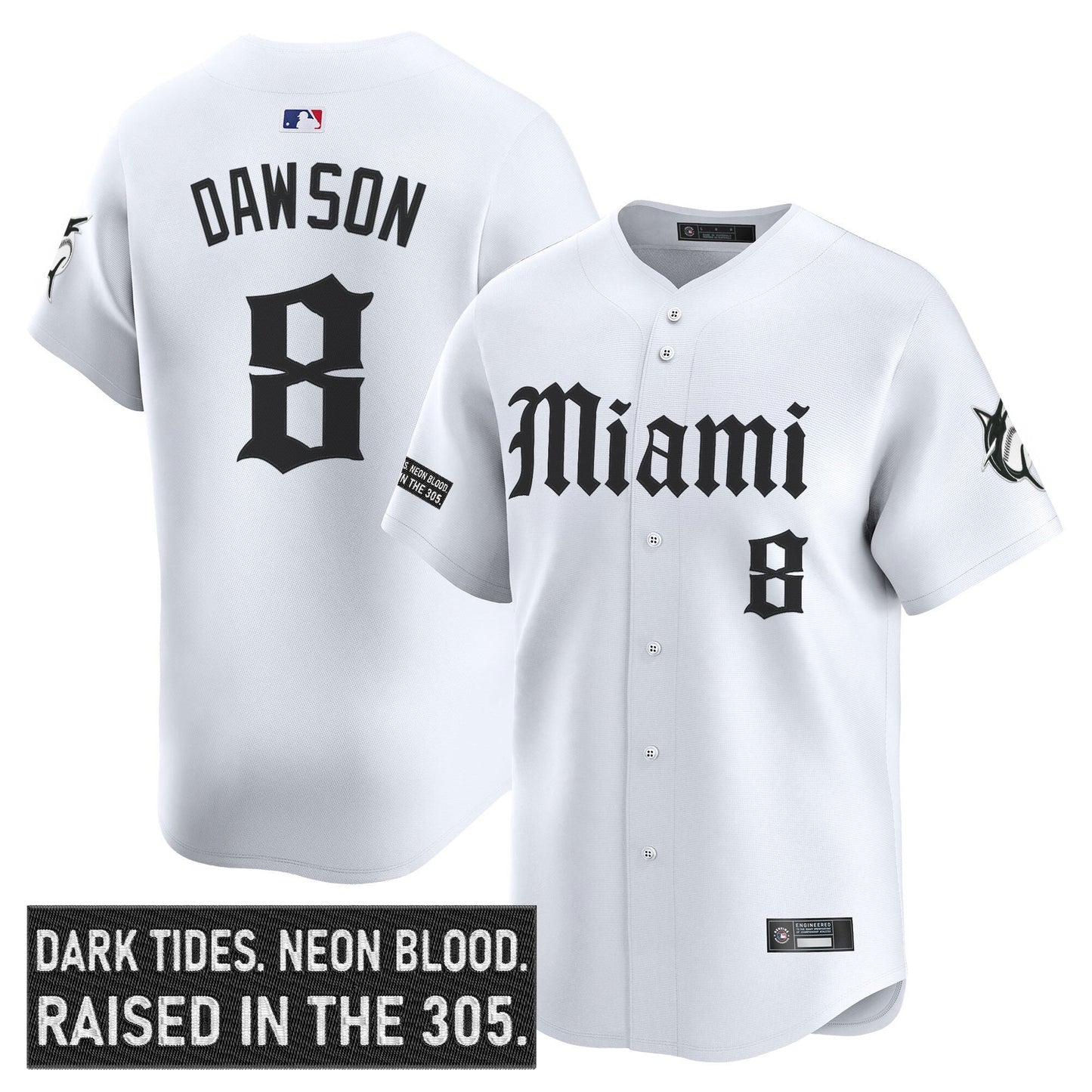Men's Miami Marlins 'Gothic Vice Edition' Vapor Premier Limited Jersey - All Stitched