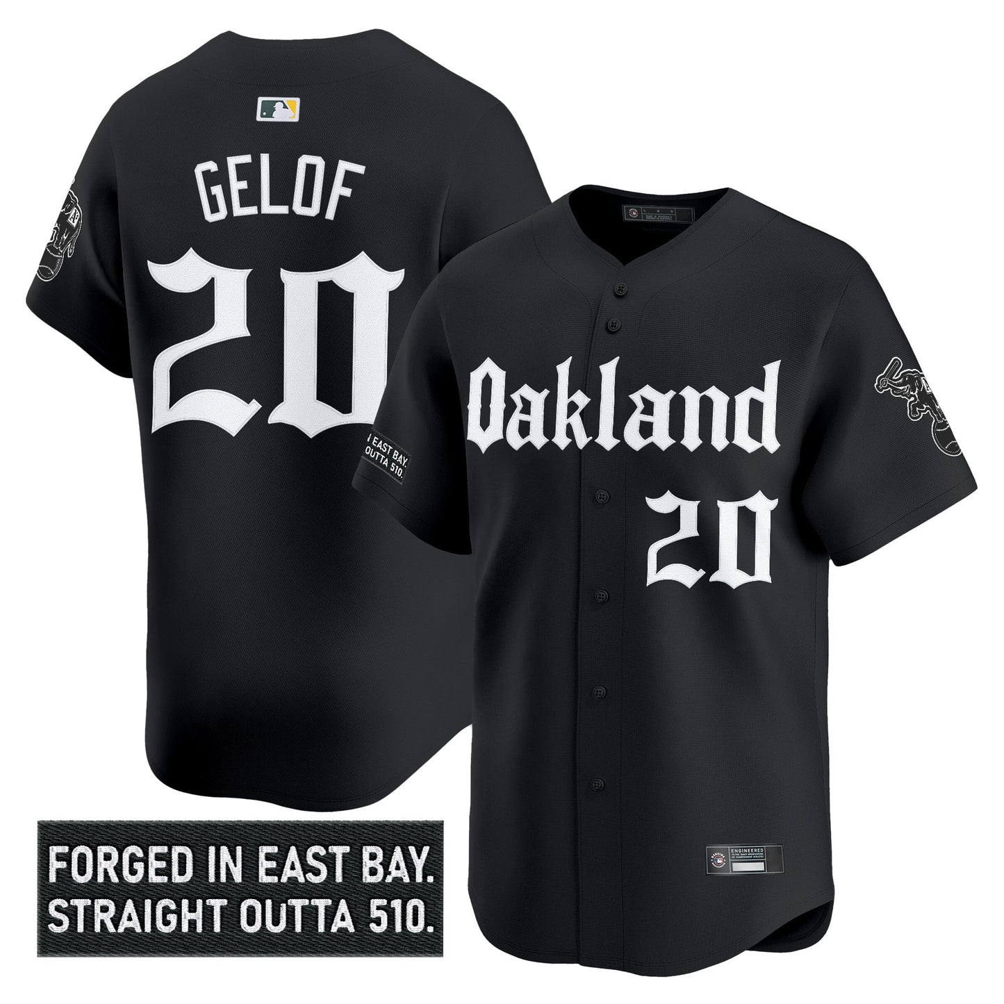 Men's Oakland Athletics 'Gothic East Bay Edition' Vapor Premier Limited Jersey - All Stitched