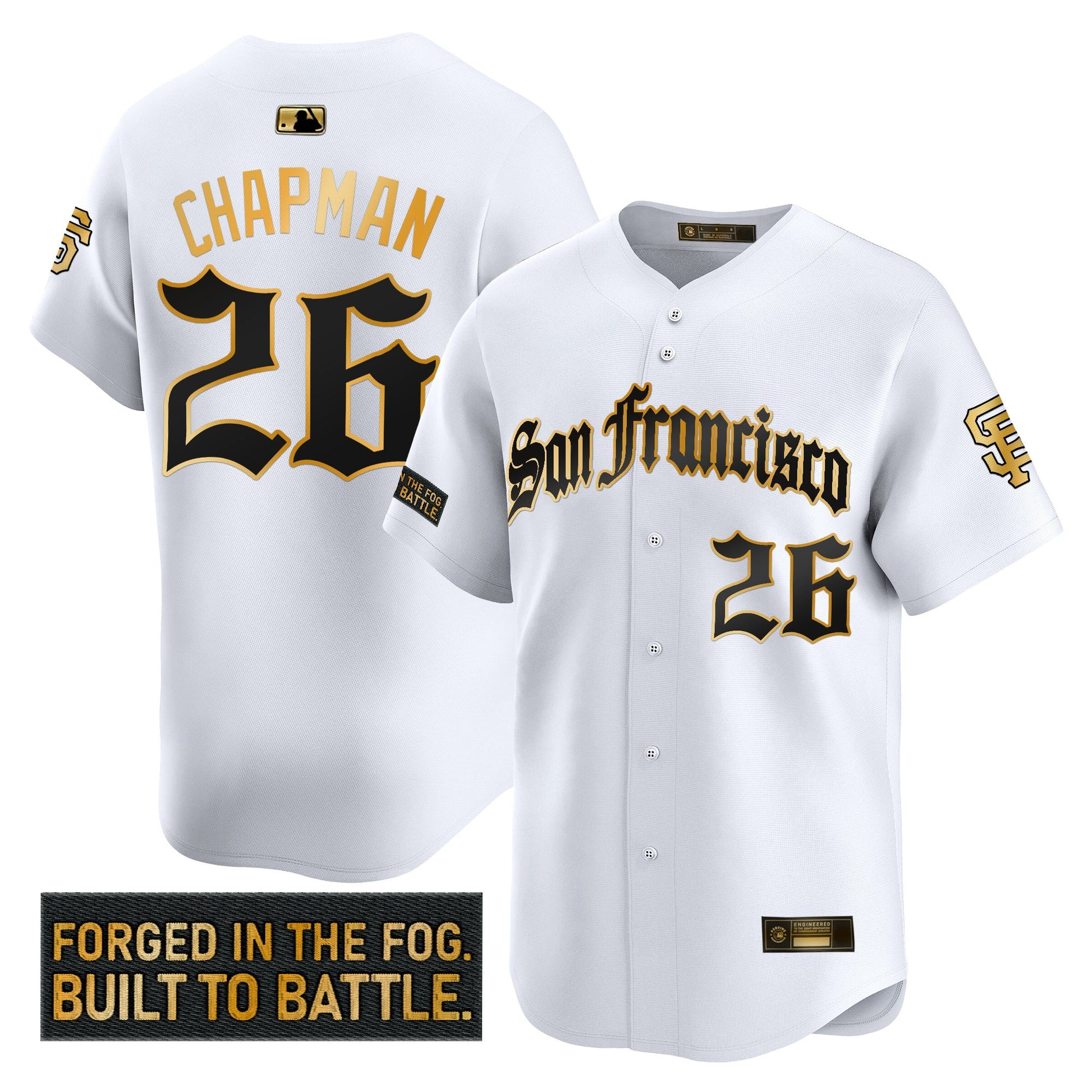 Men's San Francisco Giants 'Gothic Fog Edition' Gold Vapor Premier Limited Jersey - All Stitched