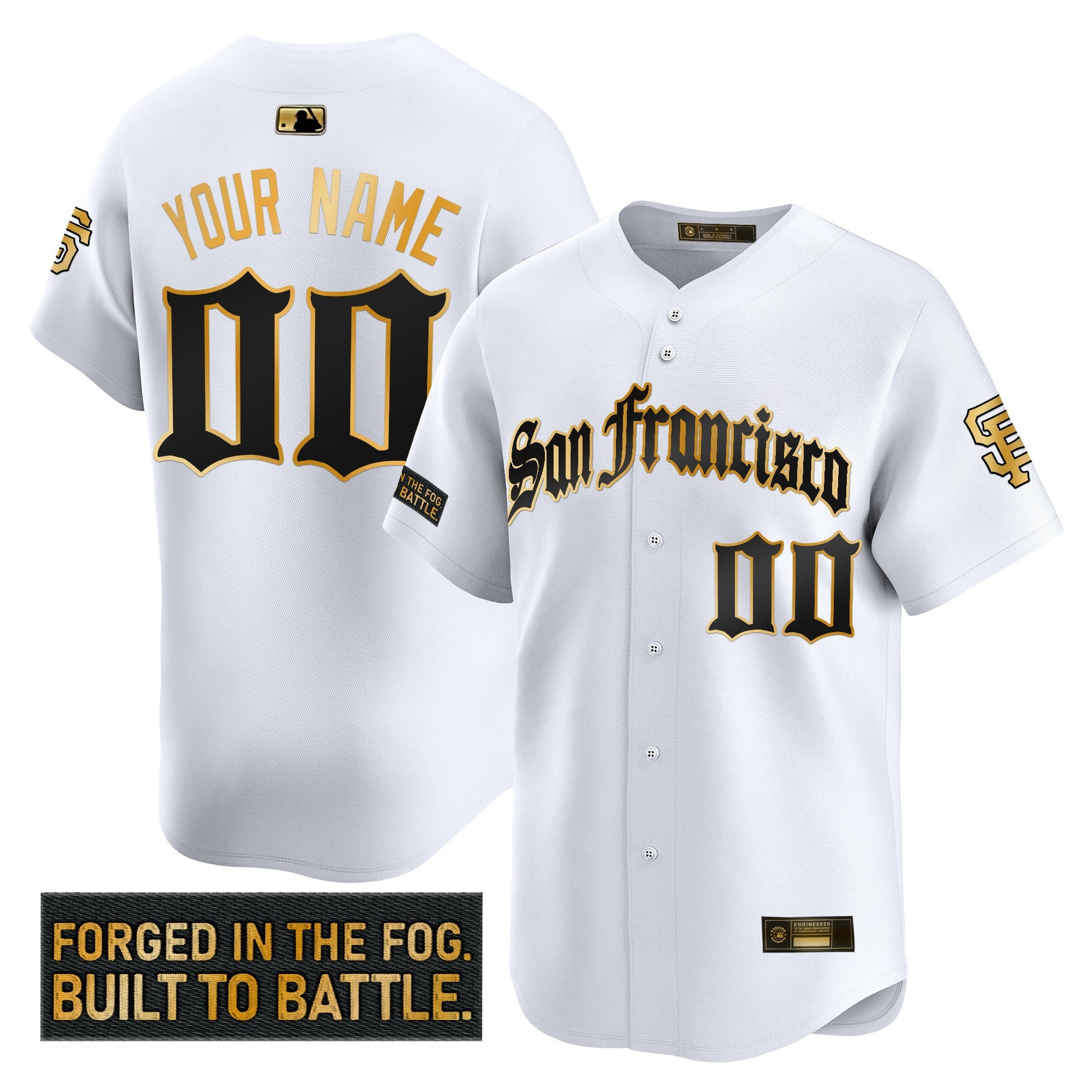 San Francisco Giants 'Gothic Fog Edition' Gold Vapor Premier Limited Custom Jersey - All Stitched