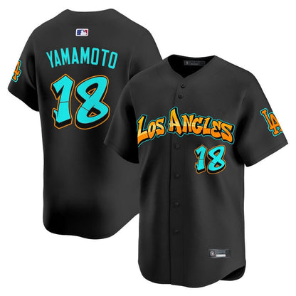 Men's Los Angeles Dodgers 'Graffiti Street Style Edition' Vapor Premier Limited Jersey - All Stitched