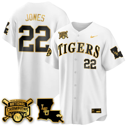 LSU 2025 World Series Champions Limited Gold Jersey - All Stitched