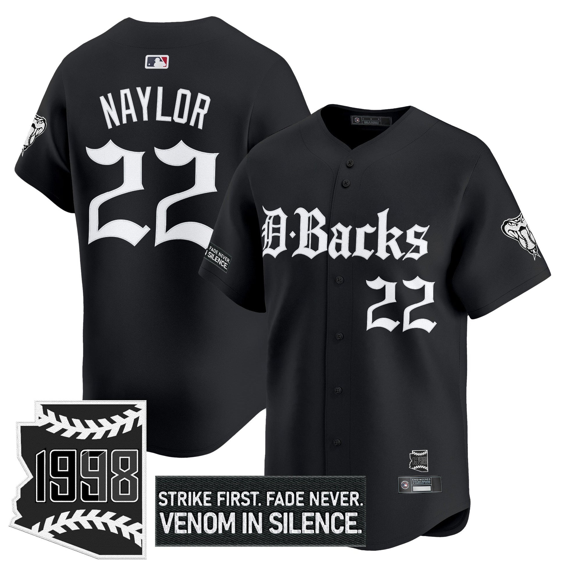 Men's Arizona Diamondbacks 'Gothic Desert Fang Edition' Vapor Premier Limited Jersey V2 - All Stitched