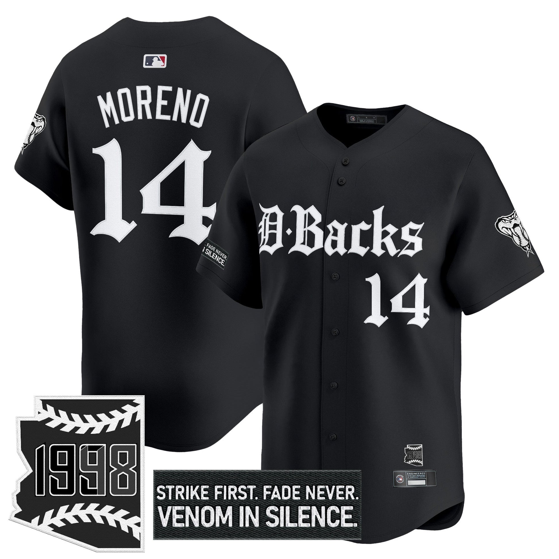 Men's Arizona Diamondbacks 'Gothic Desert Fang Edition' Vapor Premier Limited Jersey V2 - All Stitched