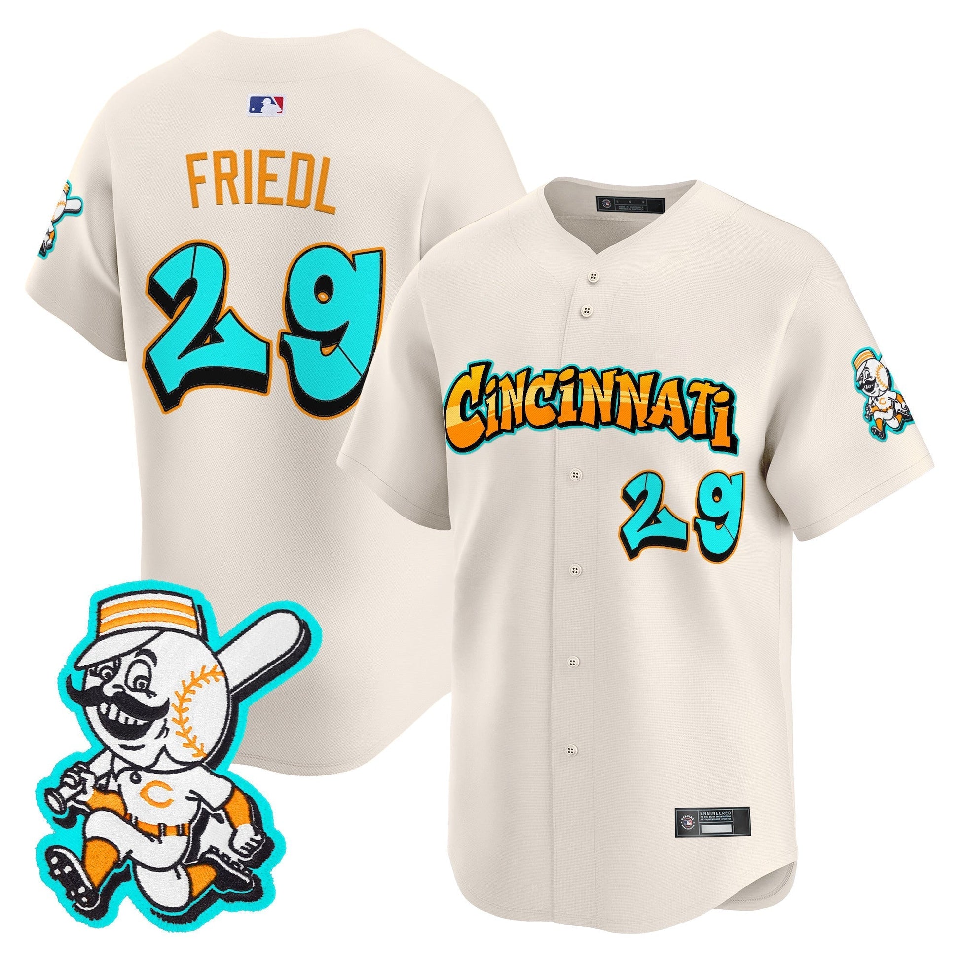 Men's Cincinnati Reds 'Graffiti Queen City Edition' Vapor Premier Limited Jersey - All Stitched