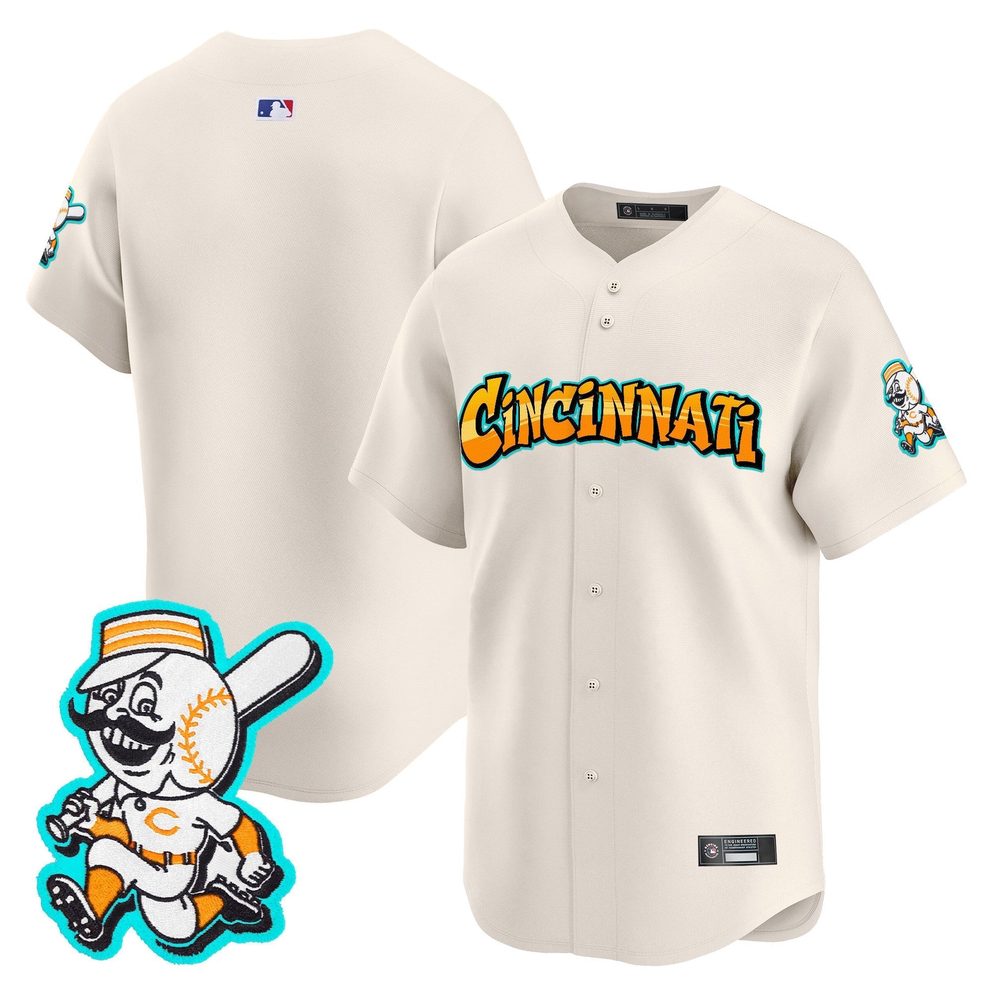 Men's Cincinnati Reds 'Graffiti Queen City Edition' Vapor Premier Limited Jersey - All Stitched