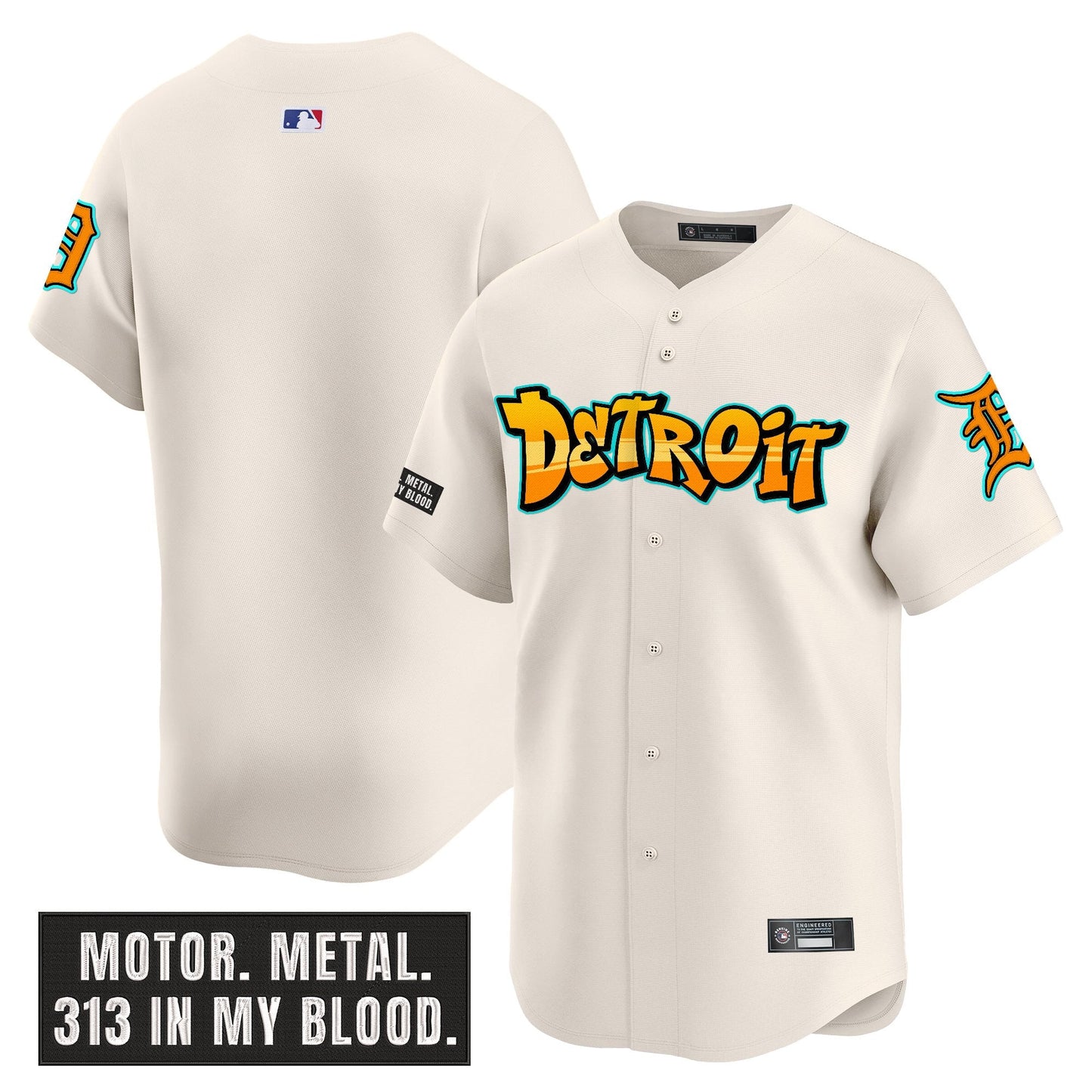 Men's Detroit Tigers 'Graffiti Motor City Edition' Vapor Premier Limited Jersey - All Stitched