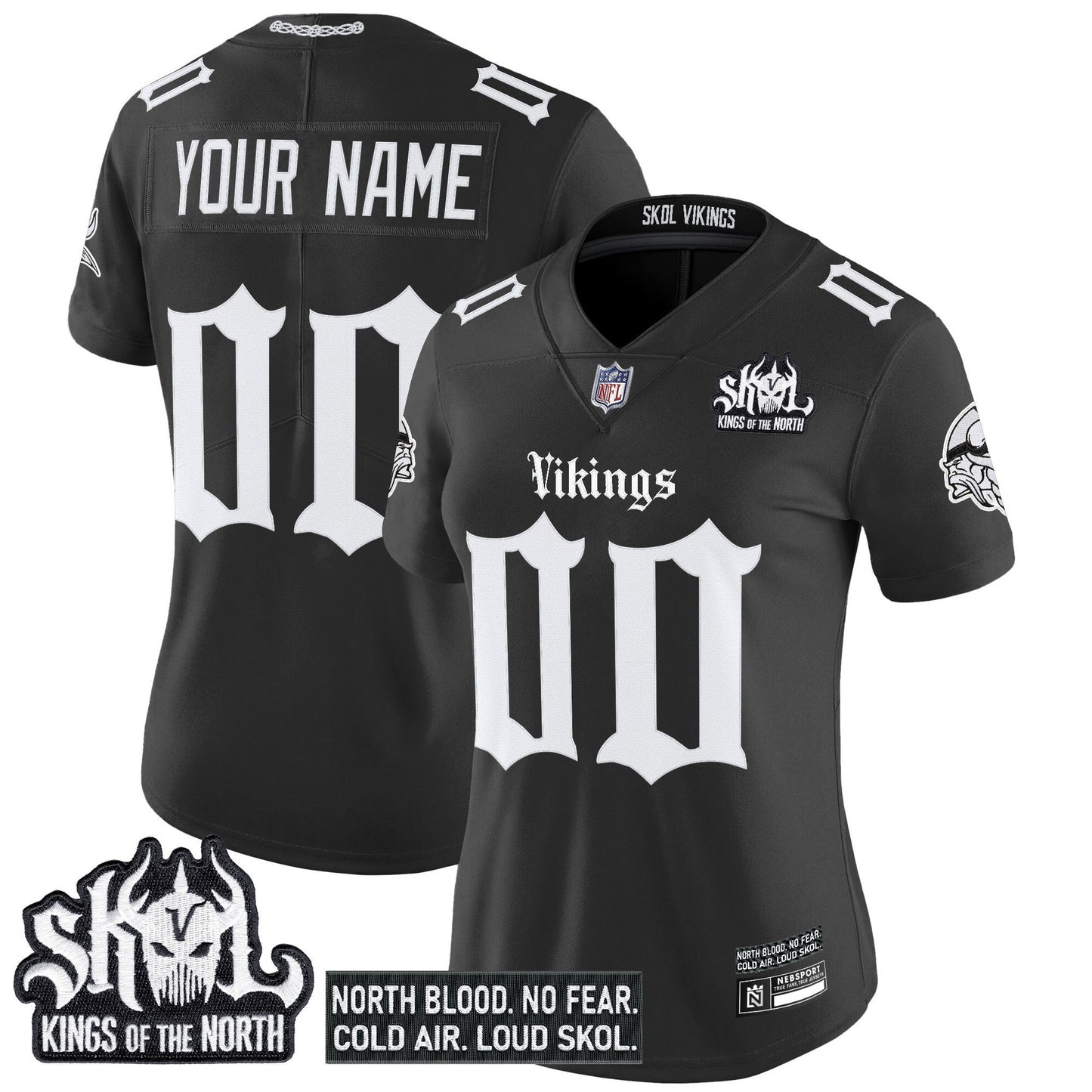 Minnesota Vikings 'Gothic Norseblood Edition' Vapor Limited Custom Jersey - All Stitched