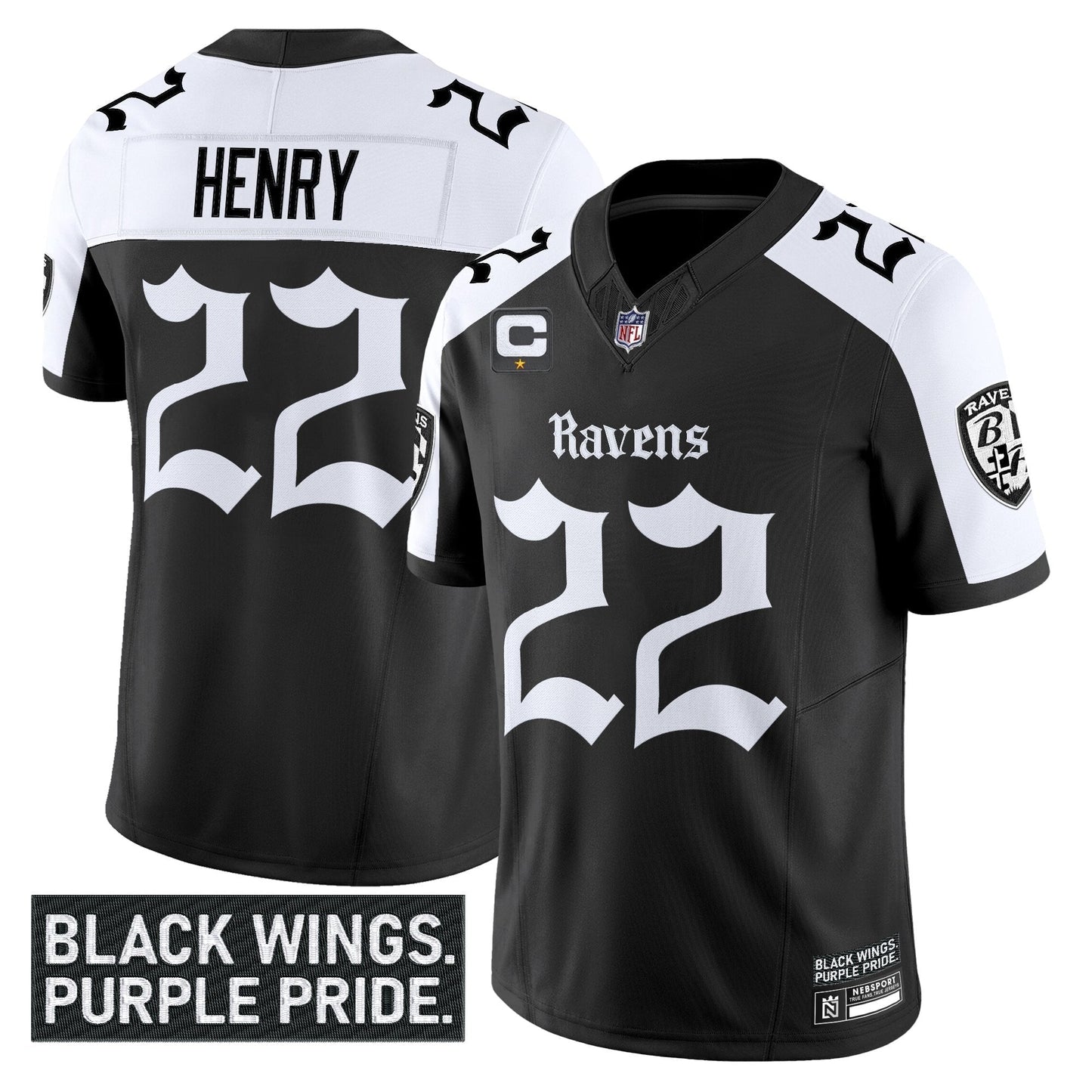 Men's Baltimore Ravens 'Gothic Nevermore Edition' Vapor Limited Jersey - All Stitched