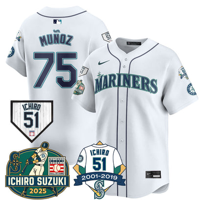SEA Ichiro Number Retirement Jersey - All Stitched