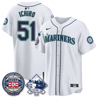 SEA Ichiro Number Retirement Jersey V2 - All Stitched