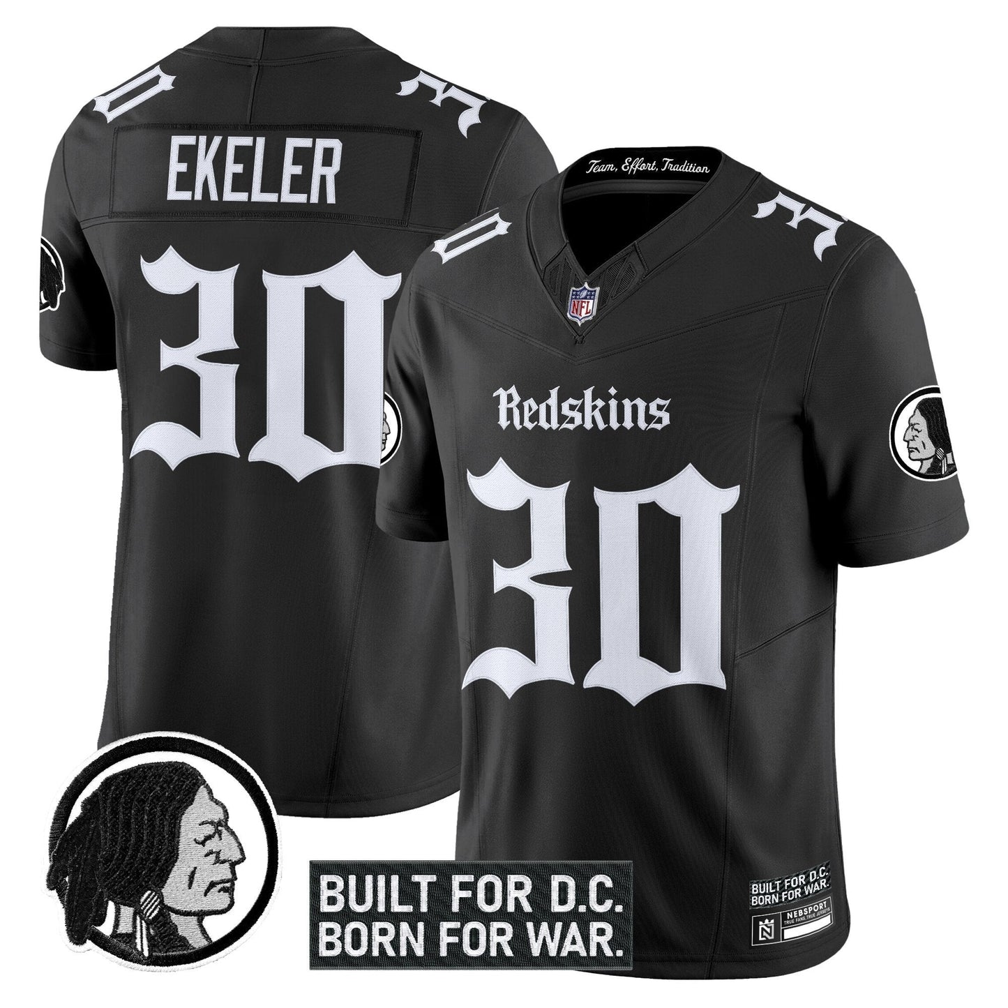Men's Washington Redskins 'Gothic Capital Edition' Vapor Limited Jersey V2 - All Stitched