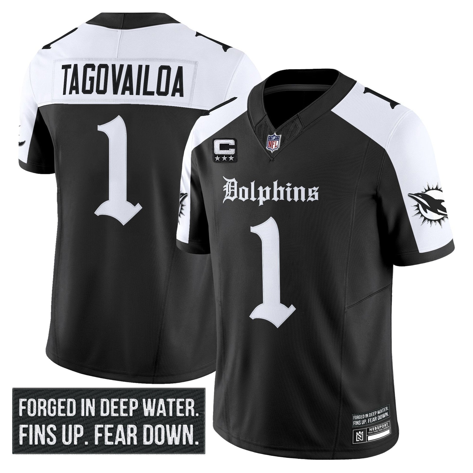 Men's Miami Dolphins 'Gothic Deep Water Edition' Vapor Limited Jersey - All Stitched
