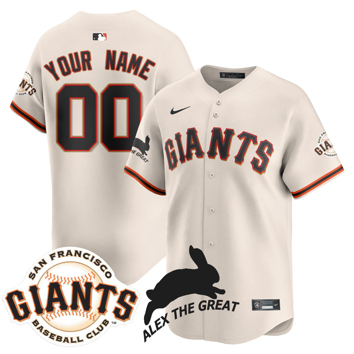 Custom SF "Alex the Great" Rabbit Memories 2025 Jersey - All Stitched