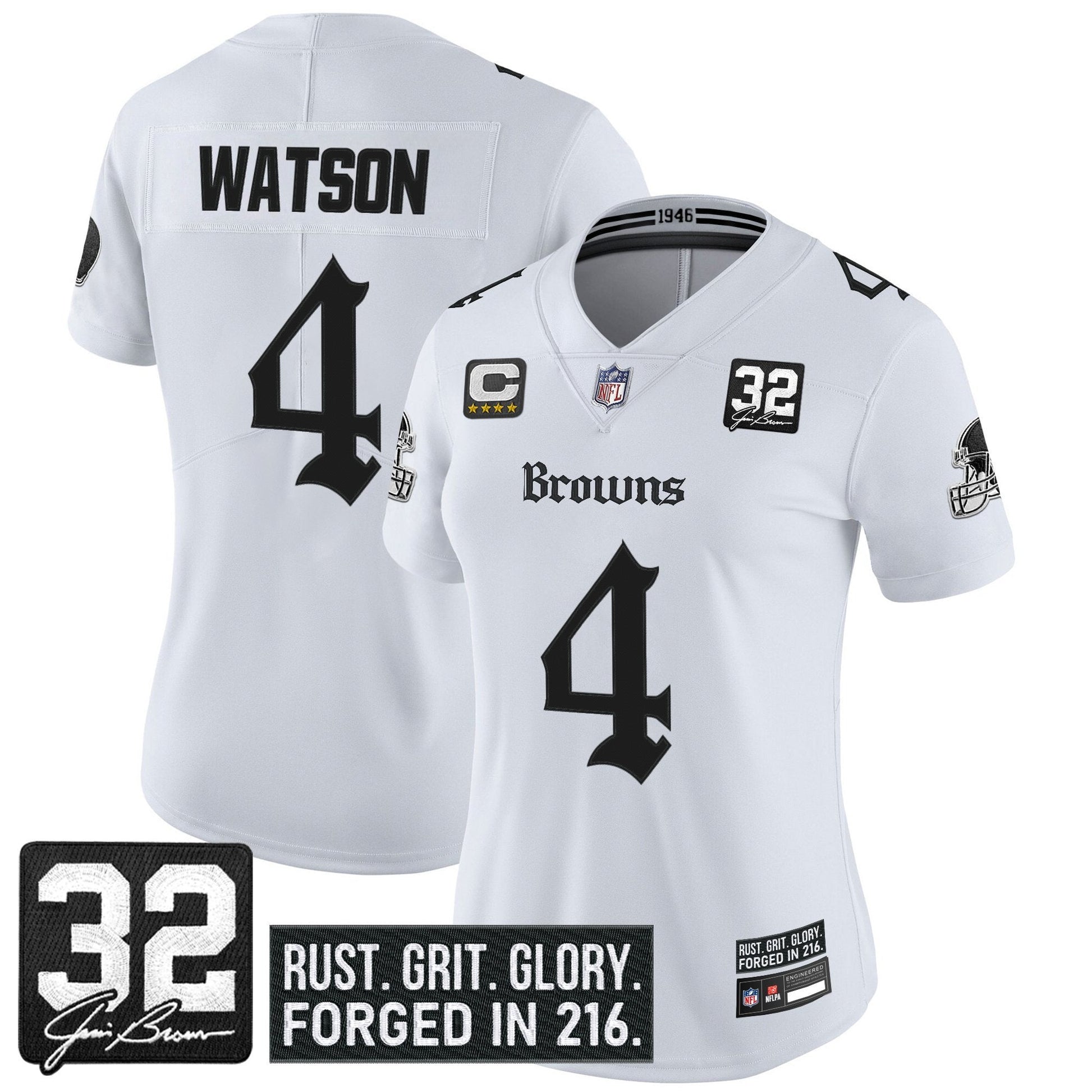 Women's Cleveland Browns 'Gothic Dawg Shadows Drop' Vapor Limited Jersey - All Stitched