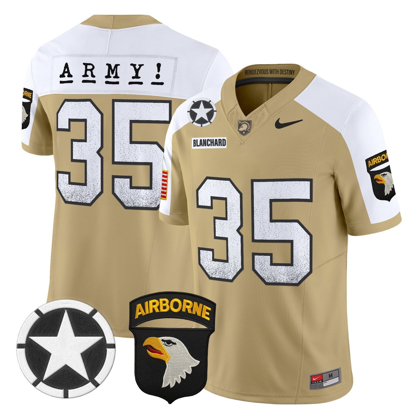 Men's Army Black Knights 2025 Screaming Eagles Vapor Limited Jersey - All Stitched