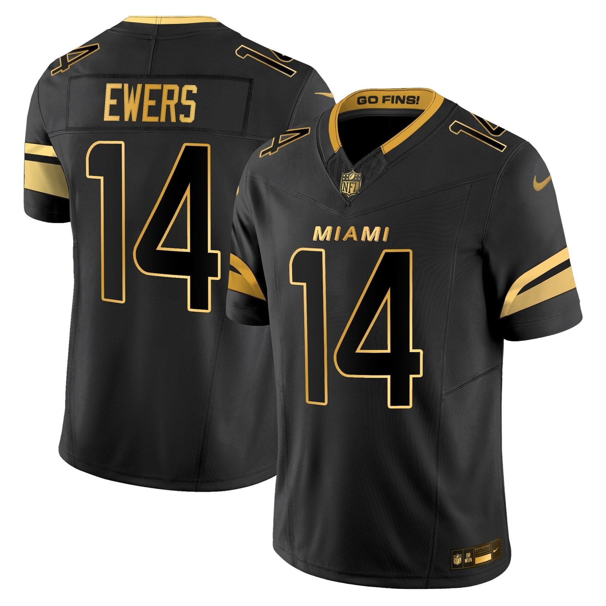Men's Miami Dolphins 2025 "Rivalries" Gold Vapor Limited Jersey - All Stitched