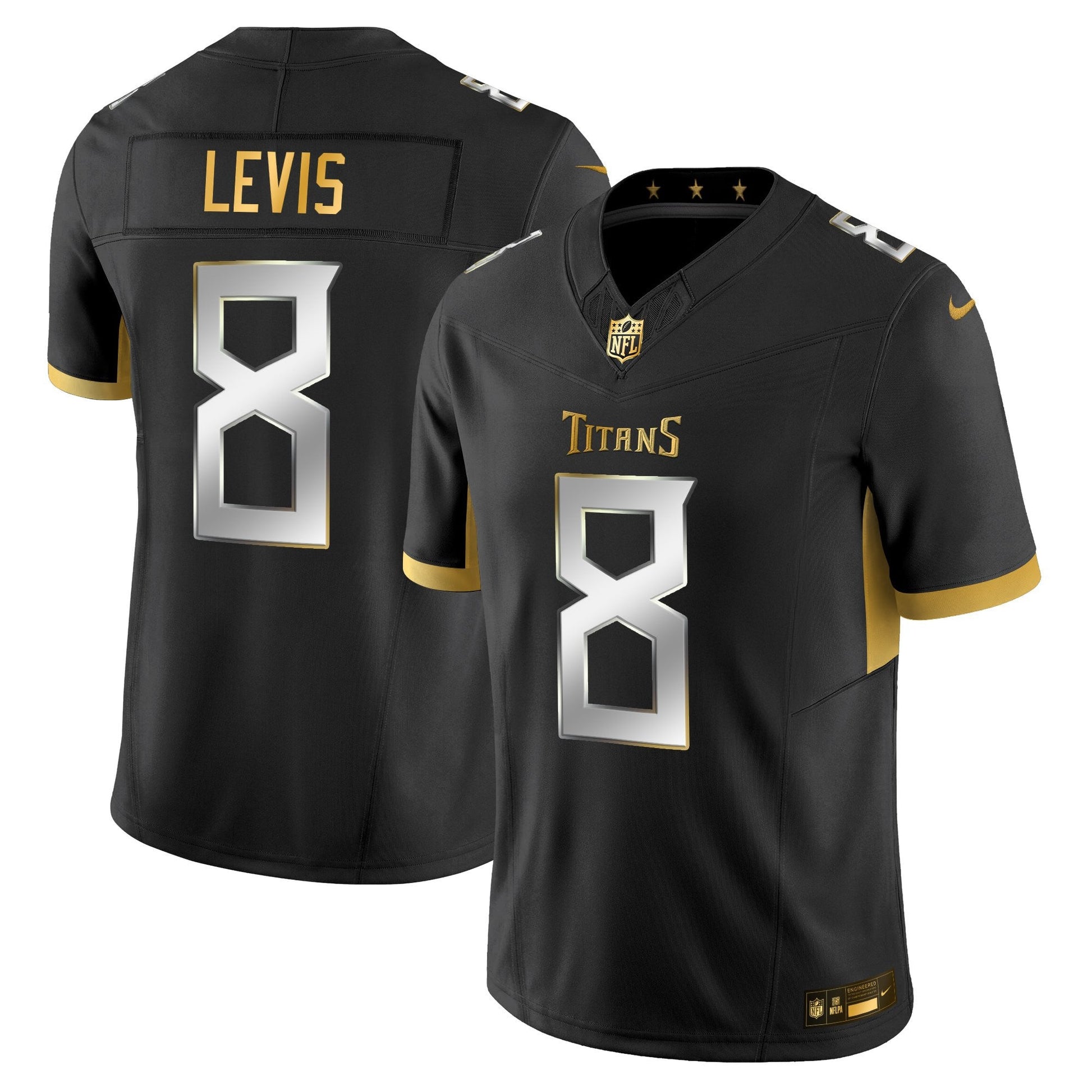 Men's Tennessee Titans 2025 Gold Vapor Limited Jersey - All Stitched