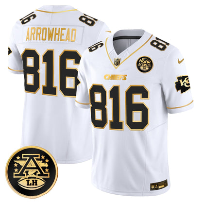 Men's Kansas City Chiefs 2025 Gold Vapor Limited Jersey - All Stitched