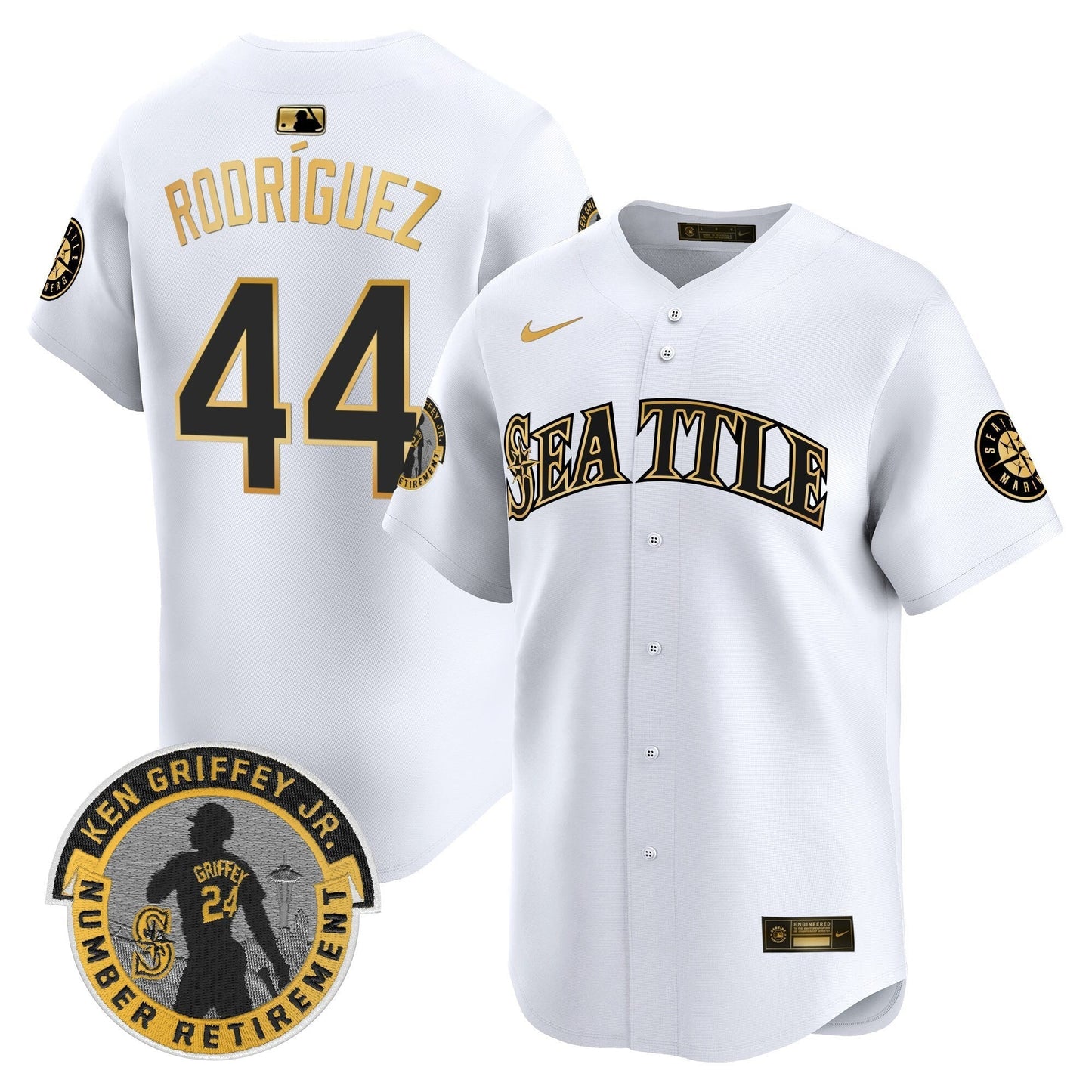 Men's Seattle Mariners 2025 Ken Griffey Jr. Patch Vapor Premier Limited Jersey - All Stitched