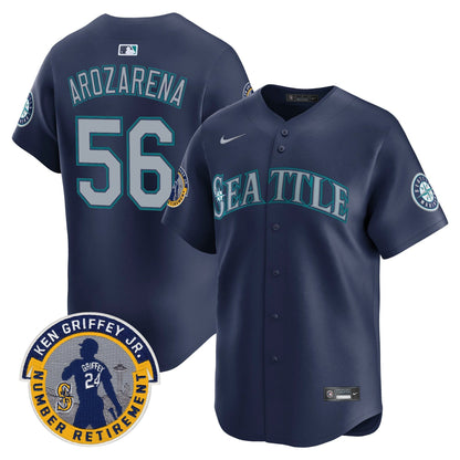 Men's Seattle Mariners 2025 Ken Griffey Jr. Patch Vapor Premier Limited Jersey - All Stitched
