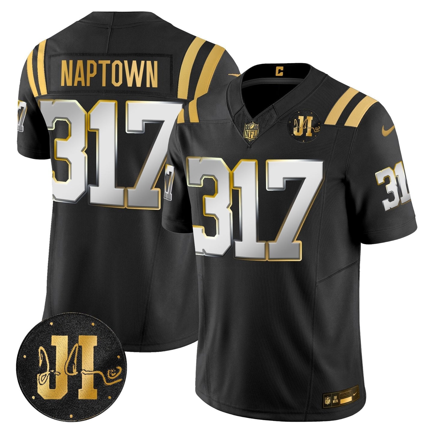 Men's Indianapolis Colts 2025 Jim Irsay Patch Gold Vapor Limited Jersey - All Stitched
