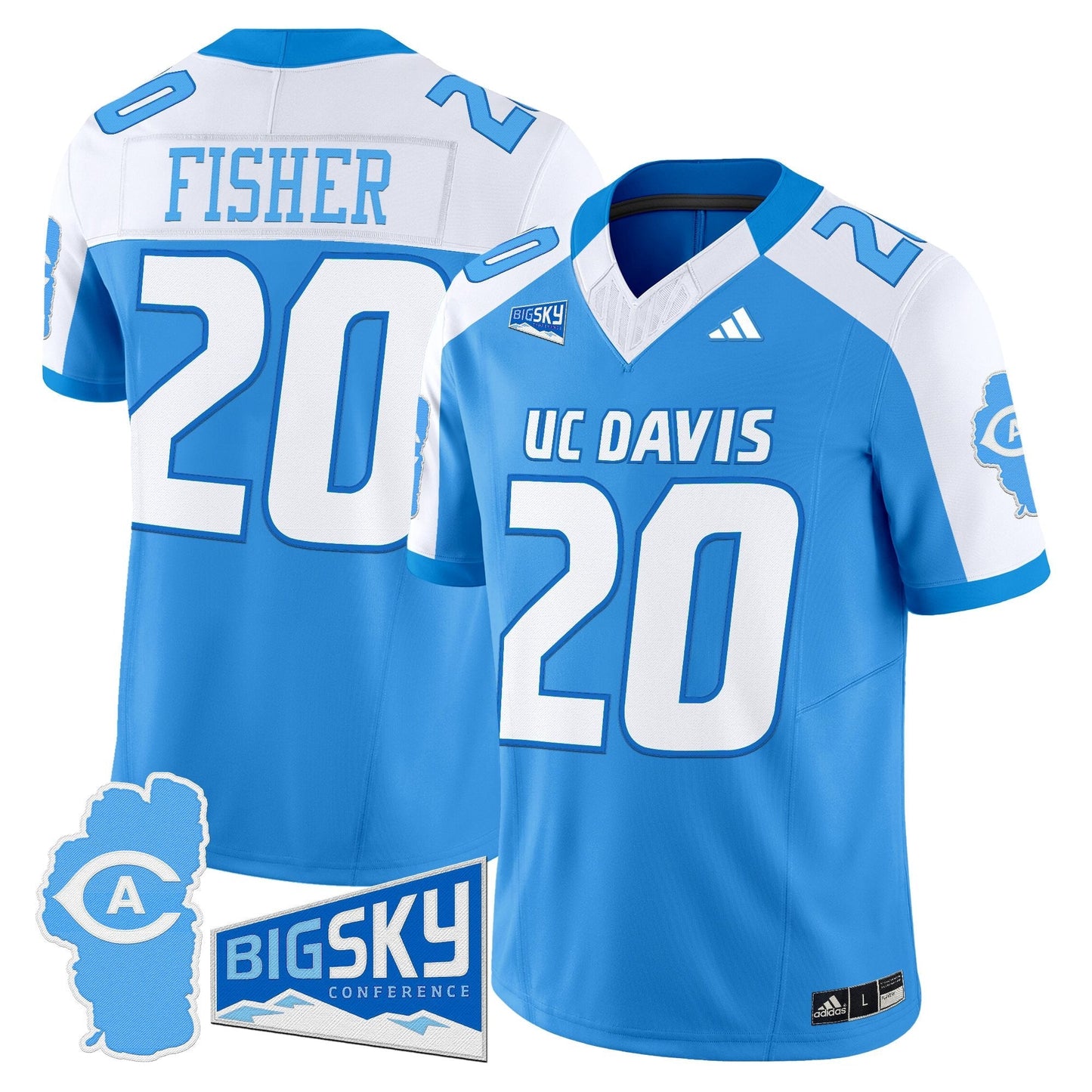 Men's UC Davis Aggies 2025 'Lake Tahoe Patch' Vapor Limited Jersey - All Stitched