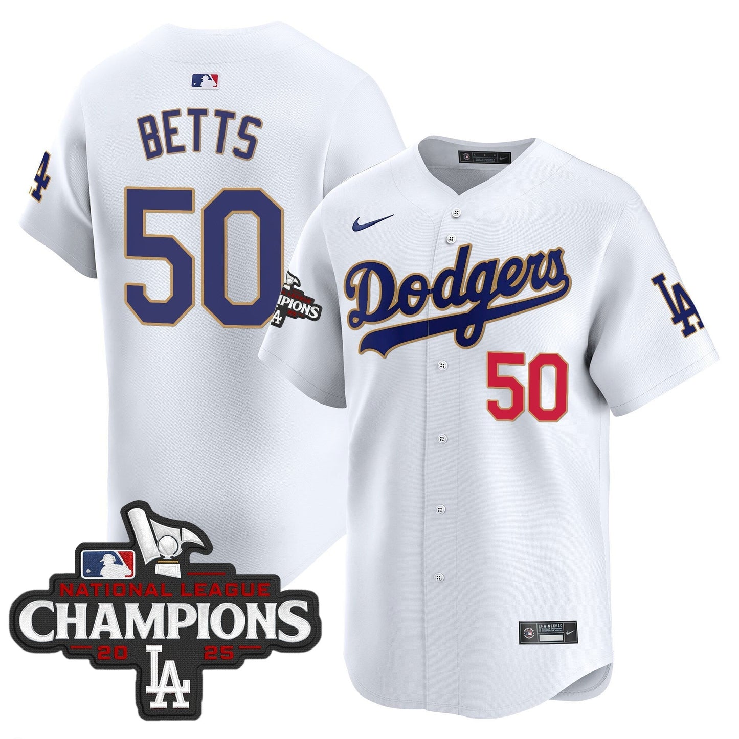 Men's Dodgers 2025 National League Champions Vapor Premier Limited Jersey - All Stitched