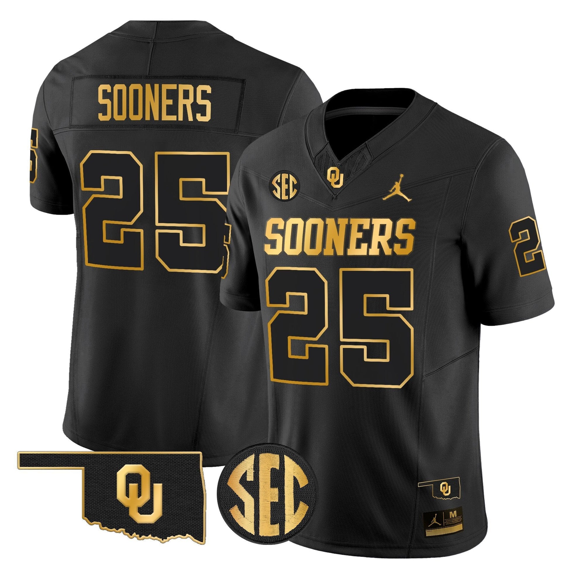 Men's Oklahoma Sooners 2025 Gold Vapor Limited Jersey - All Stitched