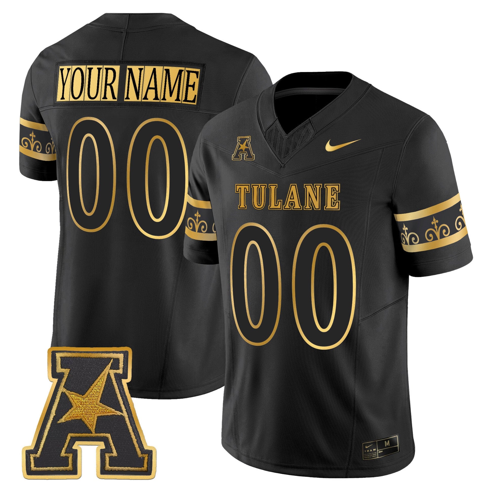 Tulane Green Wave 2025 'City Edition' Gold Vapor Limited Custom Jersey - All Stitched