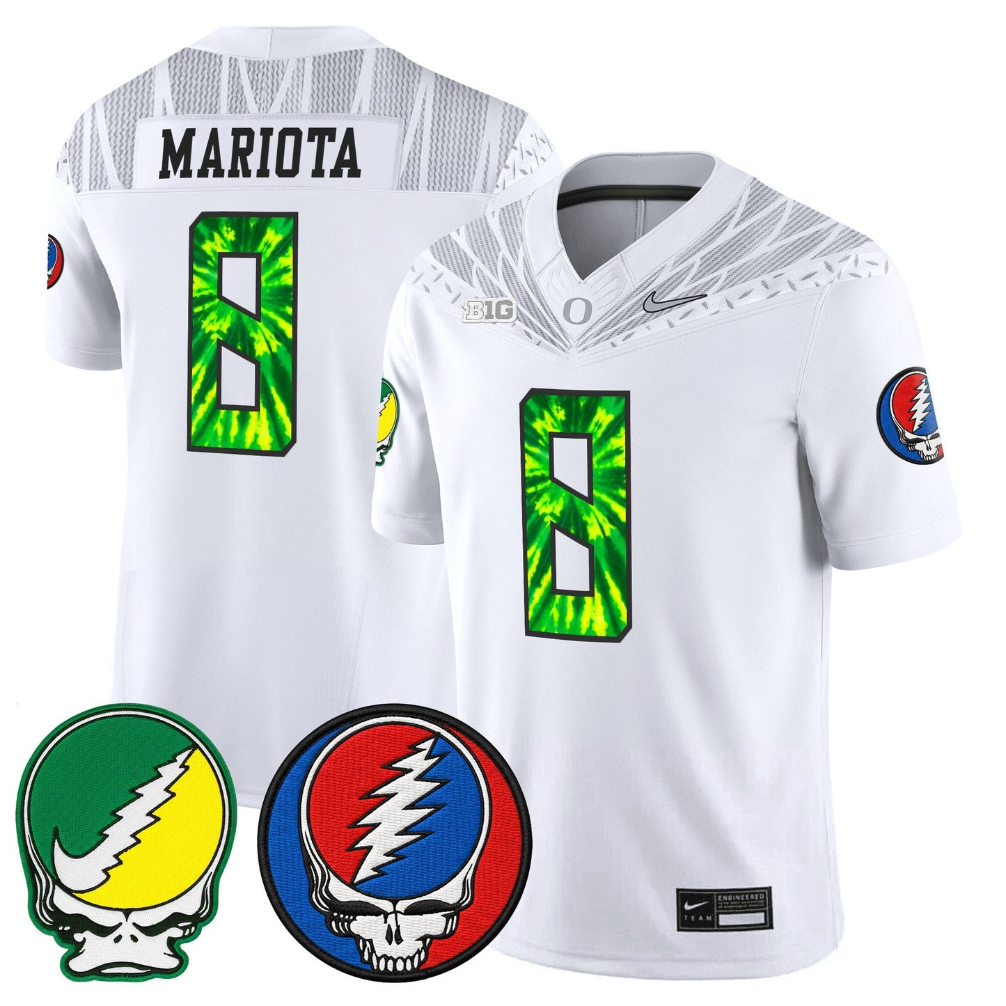 Men's Oregon Ducks 2025 'Grateful Ducks x Grateful Dead' Vapor Limited Jersey - All Stitched