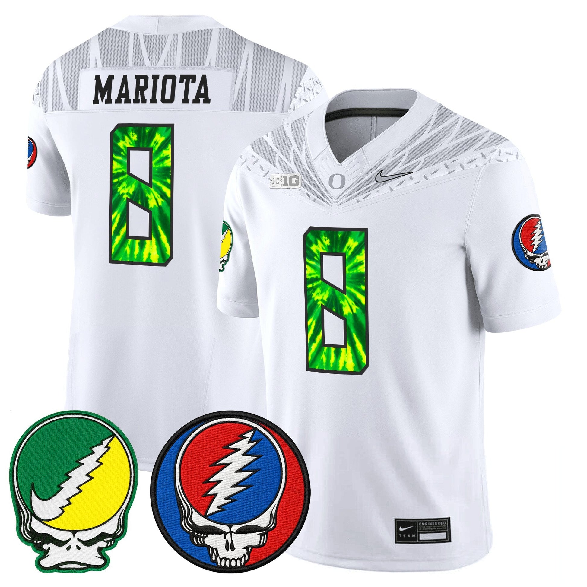 Men's Oregon Ducks 2025 'Grateful Ducks x Grateful Dead' Vapor Limited Jersey - All Stitched