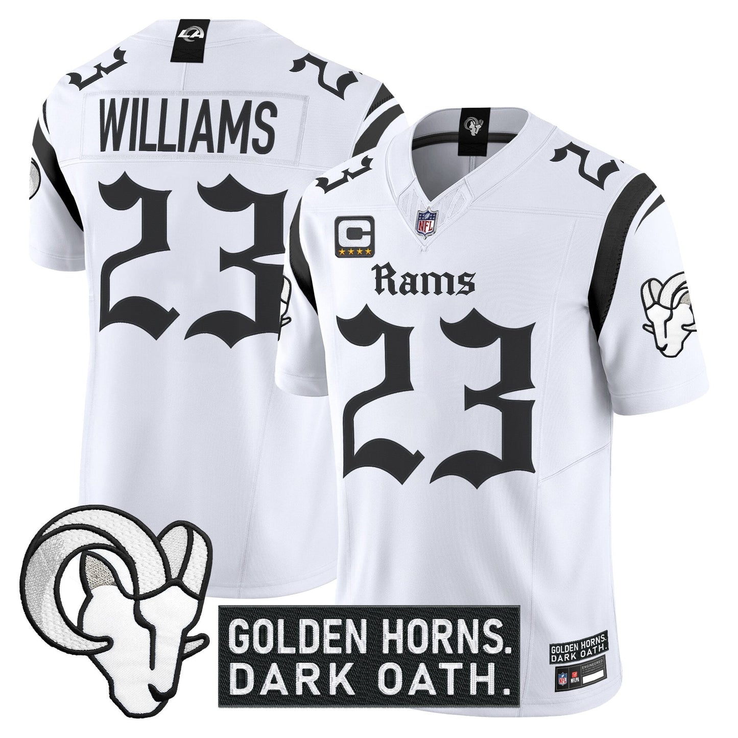 Men's Los Angeles Rams 'Gothic Horns Reforged Edition' Vapor Limited Jersey - All Stitched
