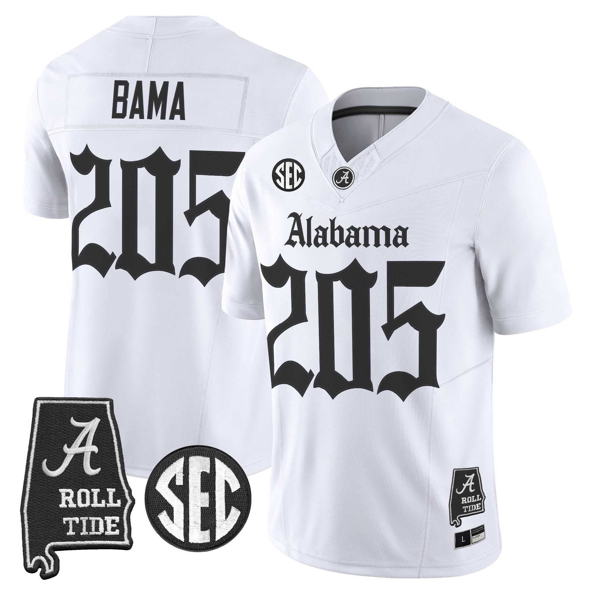 Men's Alabama Crimson Tide 'Gothic Edition' Vapor Limited Jersey - Alabama Map - All Stitched