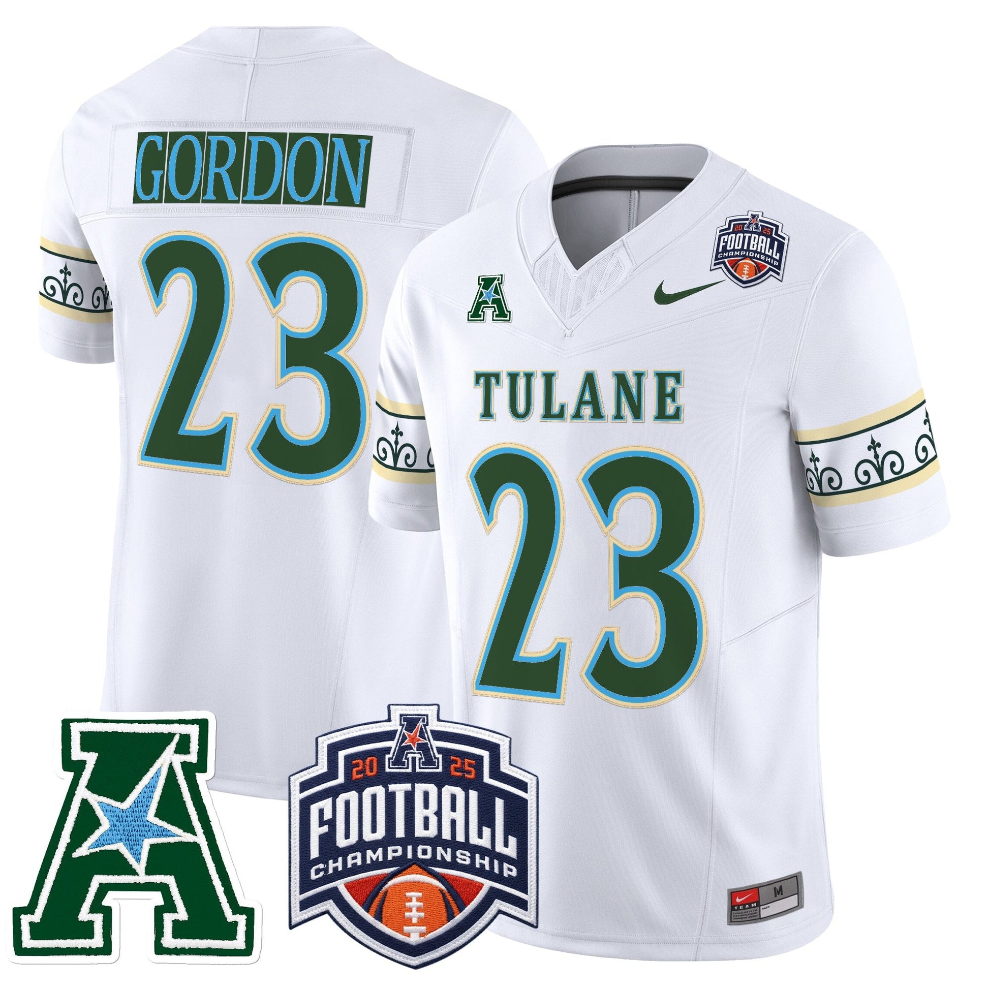 Men's Tulane Green Wave 'City Edition' Vapor Limited Jersey - 2025 AAC Championship Patch - All Stitched
