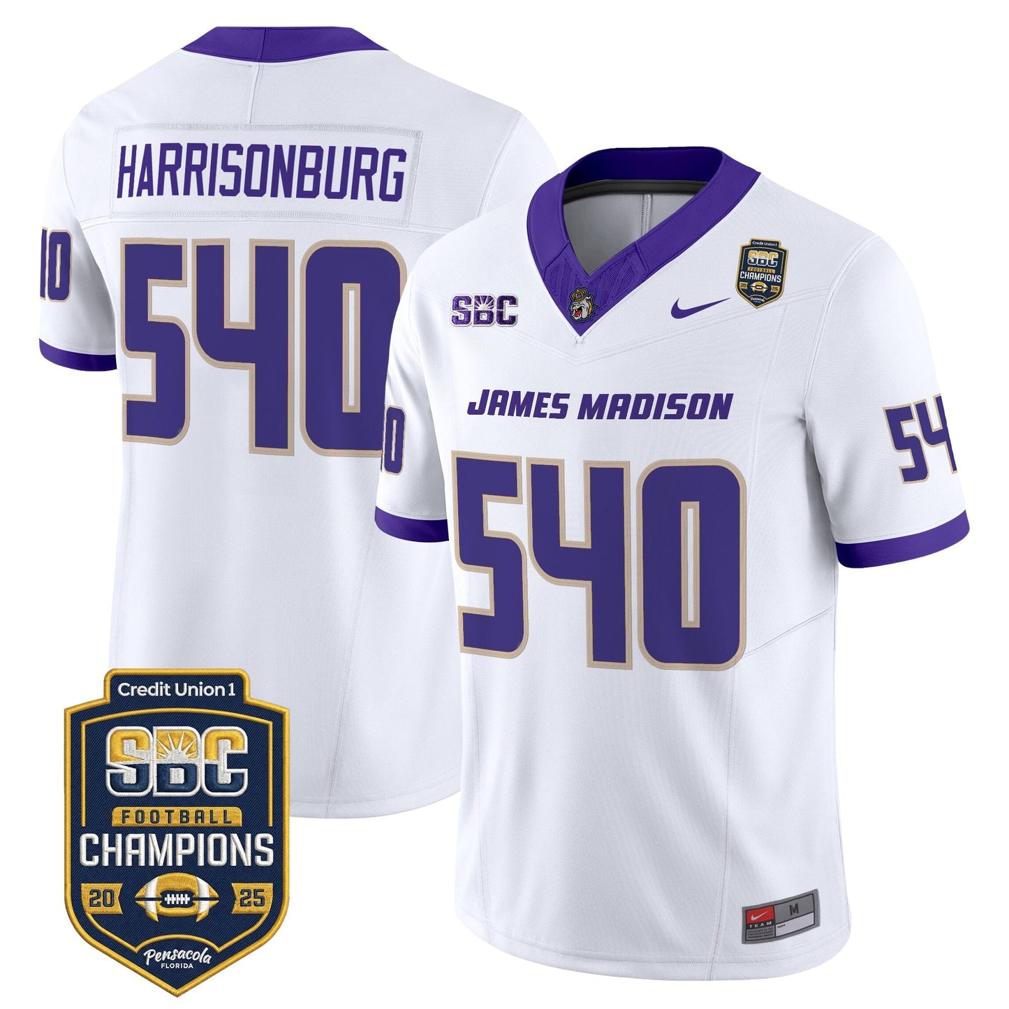Men's James Madison Dukes 2025 SBC Champions Vapor Limited Jersey - All Stitched