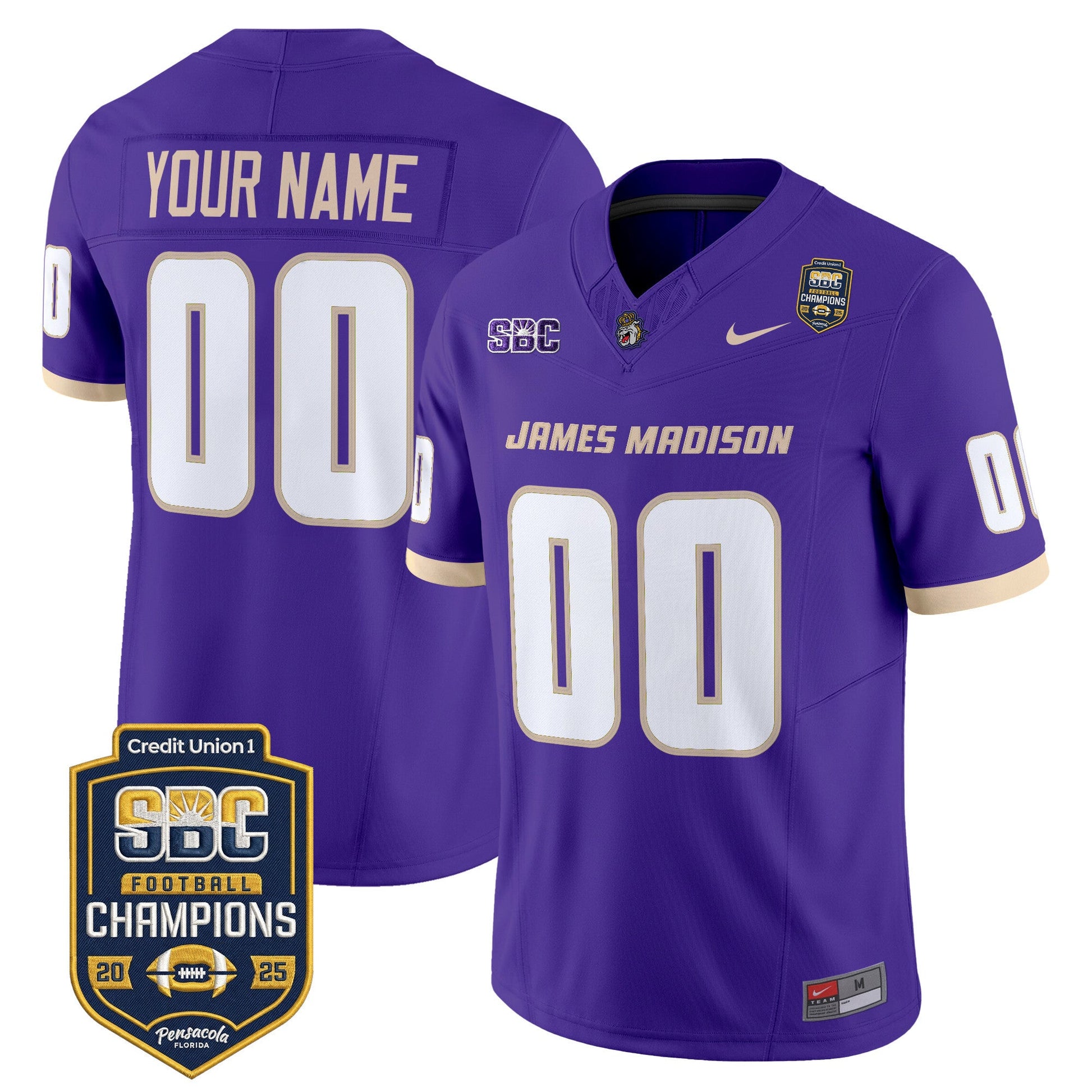 James Madison Dukes 2025 SBC Champions Vapor Limited Custom Jersey - All Stitched
