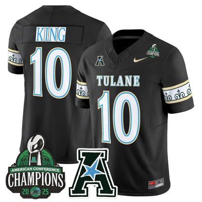 Men's Tulane Green Wave 'City Edition' Vapor Limited Jersey - 2025 AAC Champions Patch - All Stitched