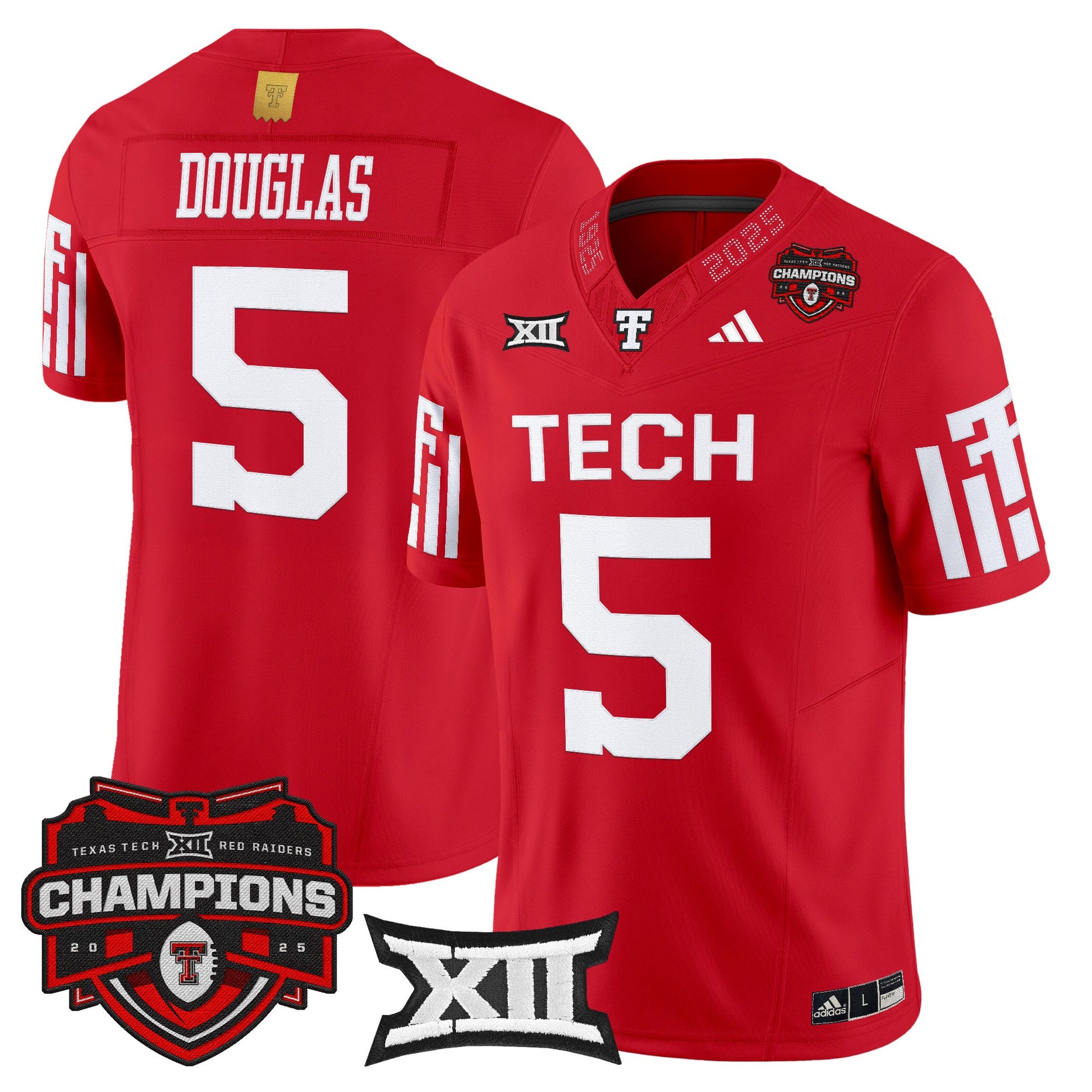 Men's Texas Tech Red Raiders 2025 Big 12 Champions Vapor Limited Jersey - All Stitched
