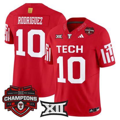 Men's Texas Tech Red Raiders 2025 Big 12 Champions Vapor Limited Jersey - All Stitched