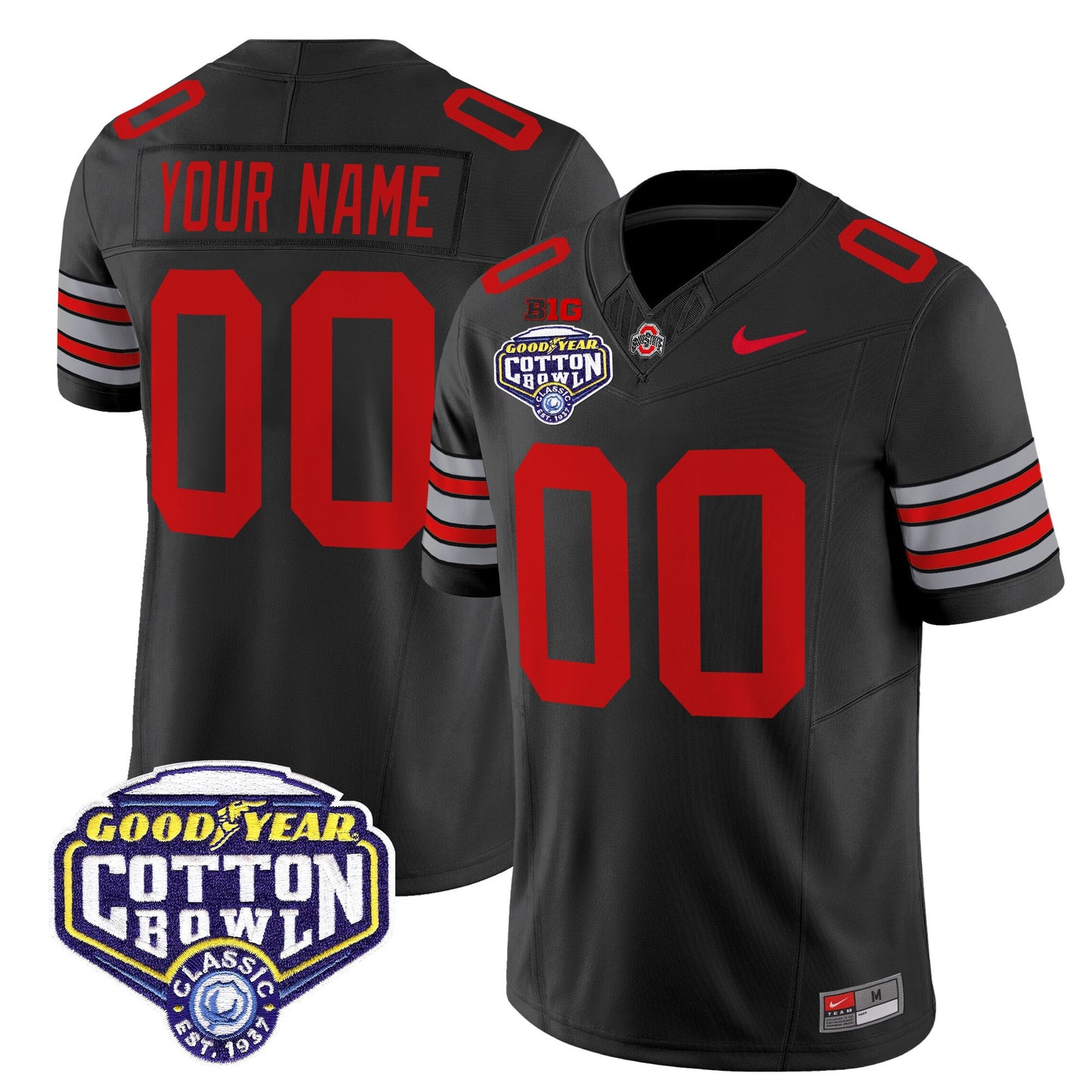Ohio State Buckeyes 'Heritage Stripe' Vapor Limited Custom Jersey - 2025 Cotton Bowl Patch - All Stitched