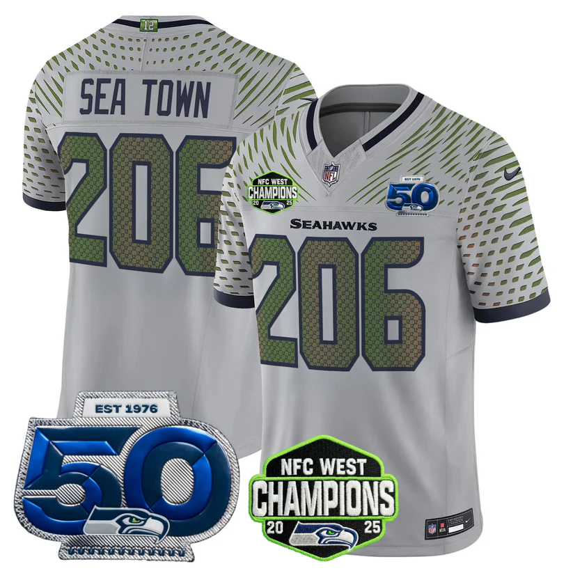 SEA 2026 NFC West Champions Limited Jersey - 50th Season Patch - All Stitched