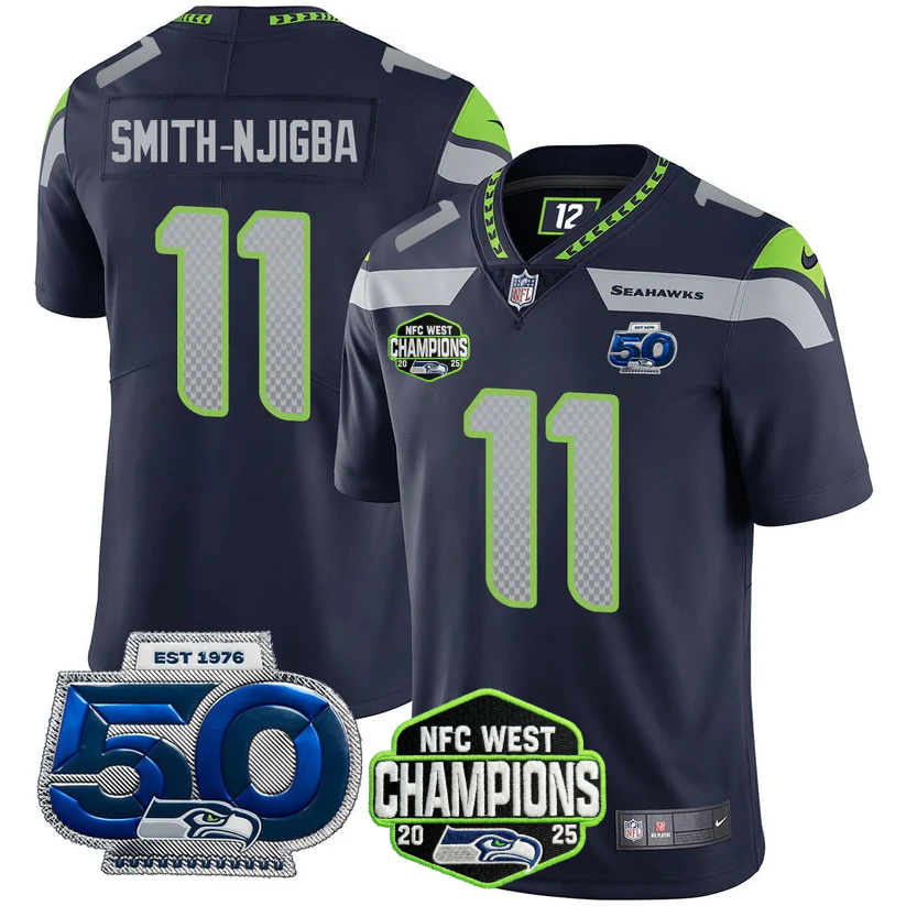 SEA 2026 NFC West Champions Limited Jersey - 50th Season Patch - All Stitched n2